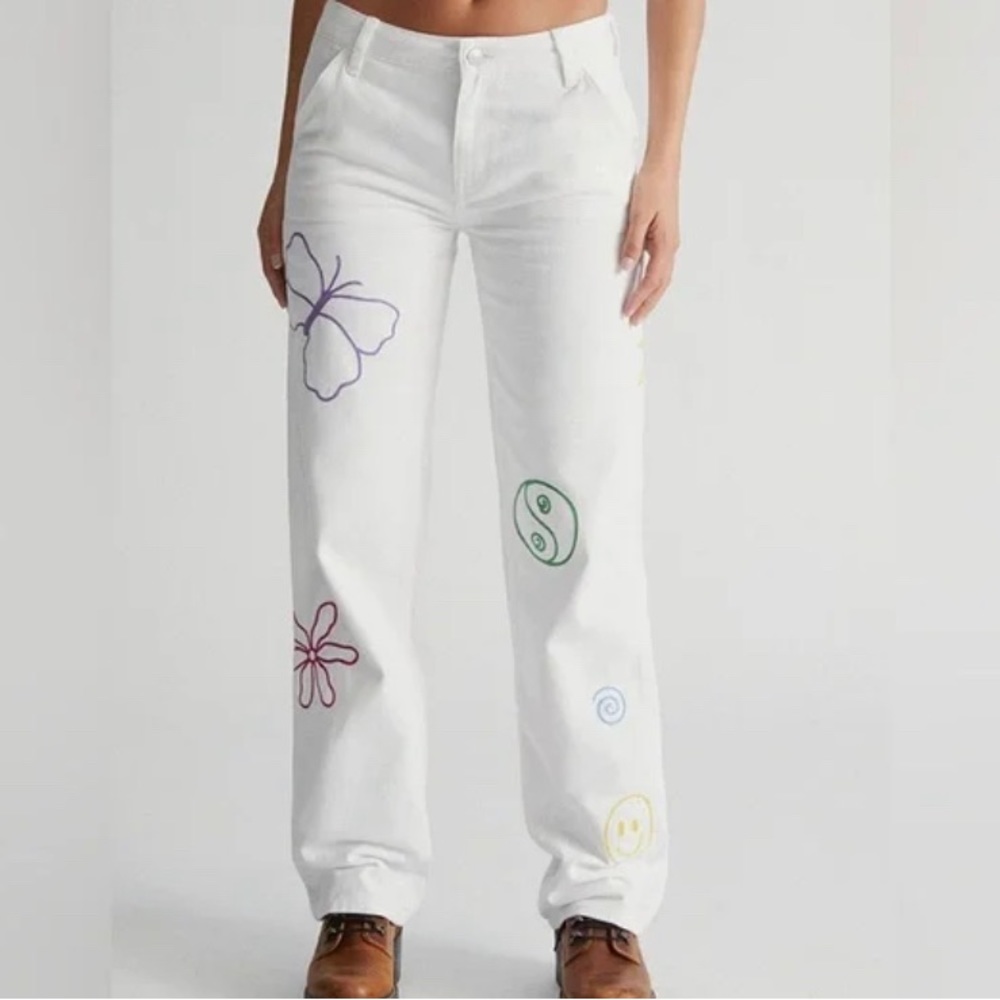 PACSUN low rise carpenter white jeans